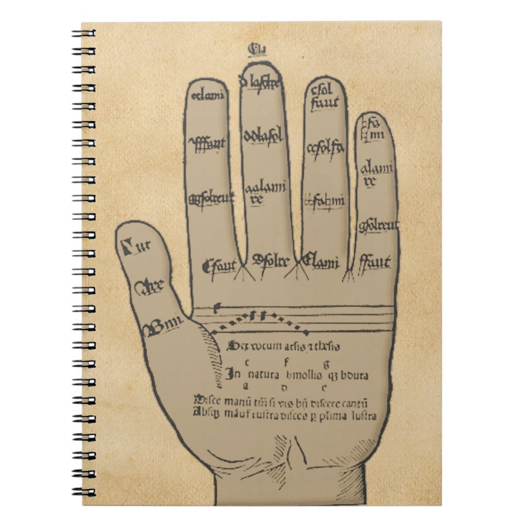 Guidonian Hand, Medieval Music Theory Notebook | Zazzle