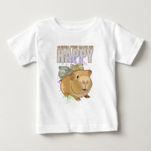Guiena Pigs Makes Me Happy Baby T-Shirt