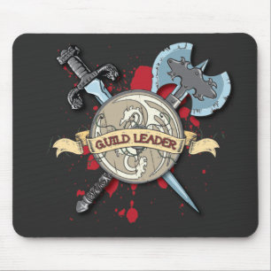GUILD LEADER Tattoo - Sword, Axe, and Shield Mouse Pad