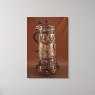 Guild tankard, silvered pewter, 1564 canvas print