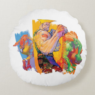 Guile, Blanka & Dhalsim 2 Round Pillow