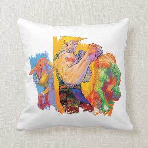 Guile, Blanka & Dhalsim 2 Throw Pillow