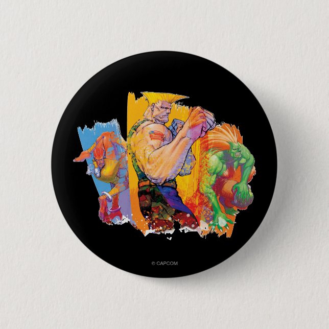 Guile, Blanka & Dhalsim Button (Front)
