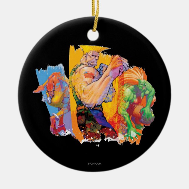 Guile, Blanka & Dhalsim Ceramic Ornament (Front)