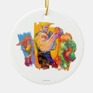 Guile, Blanka & Dhalsim Ceramic Ornament