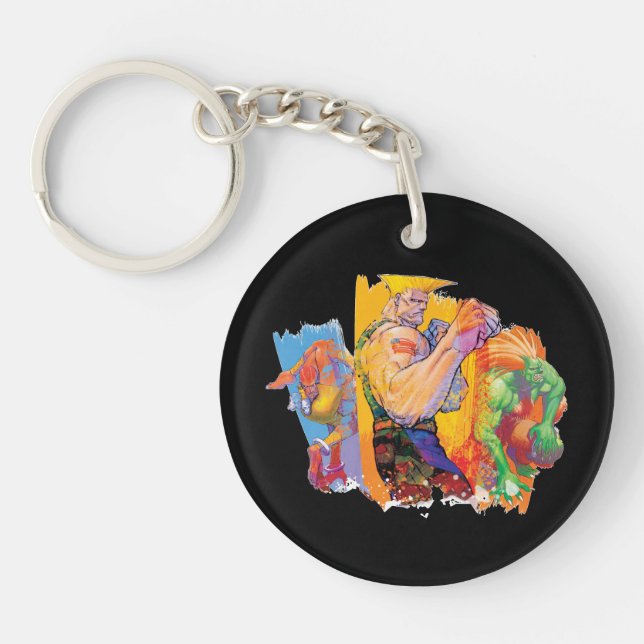 Guile, Blanka & Dhalsim Keychain (Front)