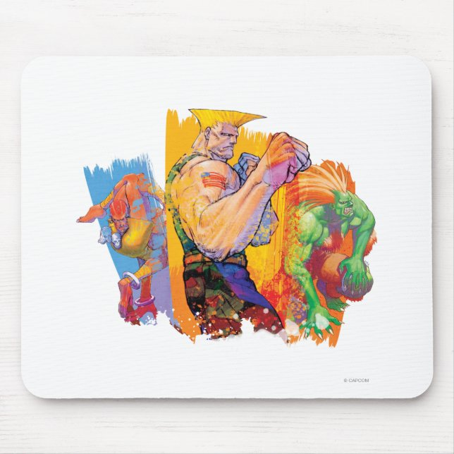 Guile, Blanka & Dhalsim Mouse Pad (Front)