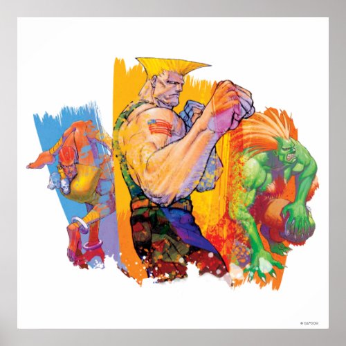 Guile Blanka  Dhalsim Poster