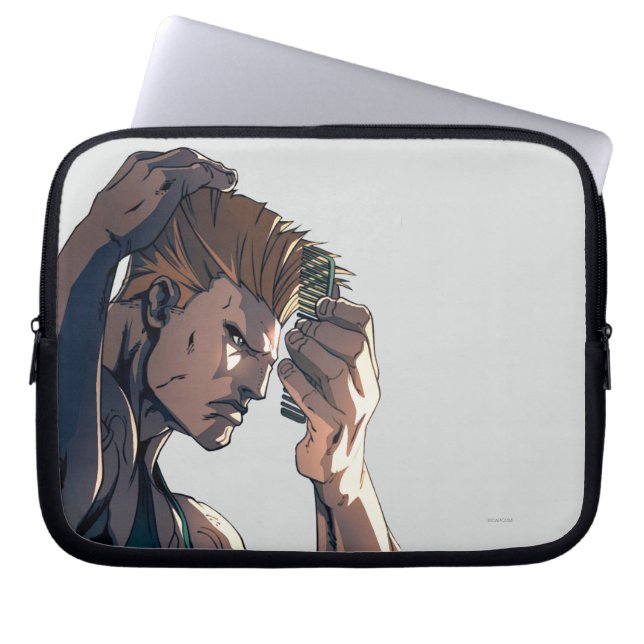 Guile Combing Hair Laptop Sleeve (Front)