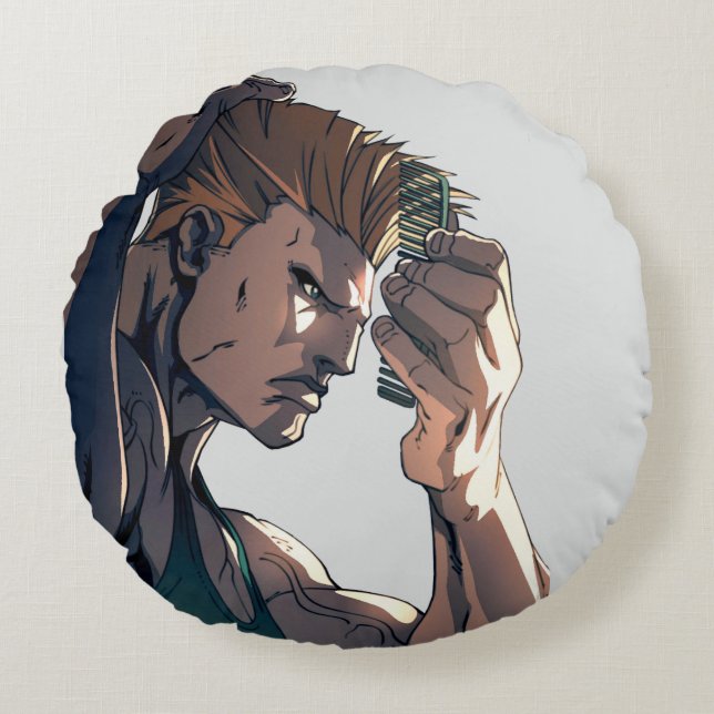 Guile Combing Hair Round Pillow (Front)