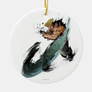 Guile Sonic Boom Ceramic Ornament