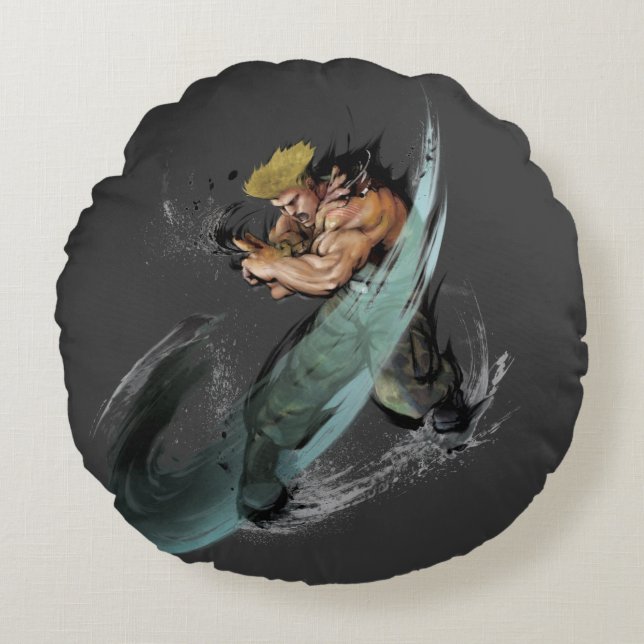 Guile Sonic Boom Round Pillow (Front)
