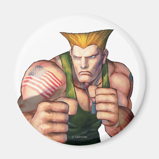 Guile With Fists Magnet (Front)