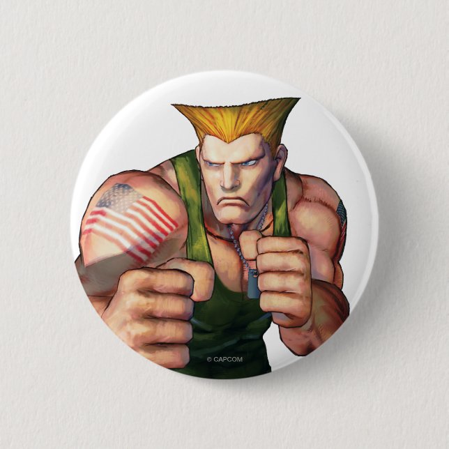 Guile With Fists Pinback Button (Front)