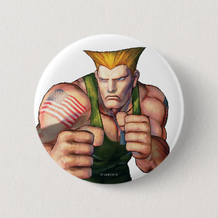 Guile With Fists Pinback Button