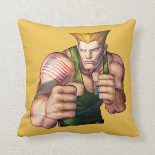 Guile With Fists Throw Pillow