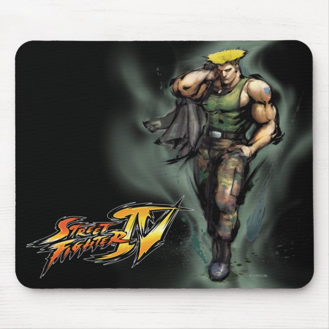 Guile With Jacket Mouse Pad (Front)