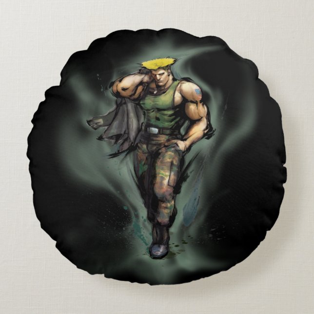 Guile With Jacket Round Pillow (Front)