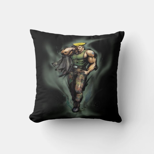 Guile With Jacket Throw Pillow (Front)