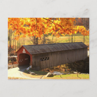 Guilford Vermont Covered Bridge Autumn Postcard