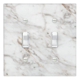 Guilia Bianco White Marble Stone Printed Modern Light Switch Cover