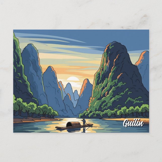 Guilin China Li River Travel Postcard (Front)