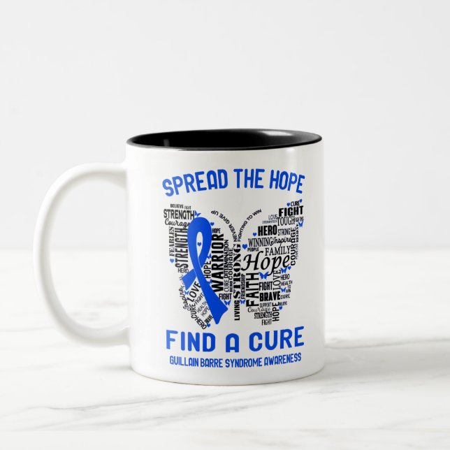 Guillain Barre Syndrome Awareness Month Ribbon Gif Two-Tone Coffee Mug (Left)