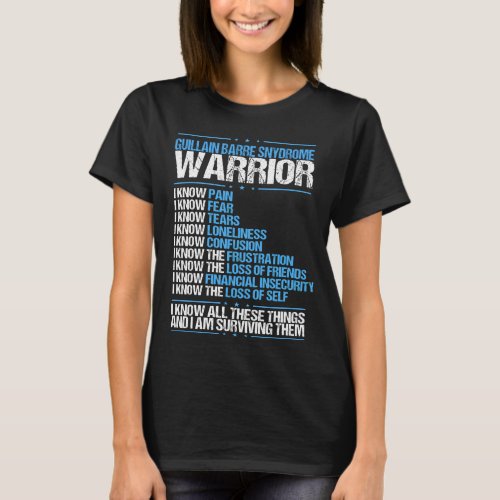 Guillain Barre Syndrome Awareness Pain Blue Ribbon T_Shirt