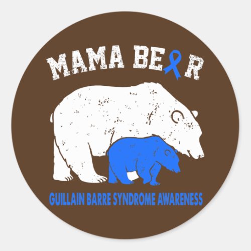 Guillain Barre Syndrome Awareness Women Mom Kids  Classic Round Sticker