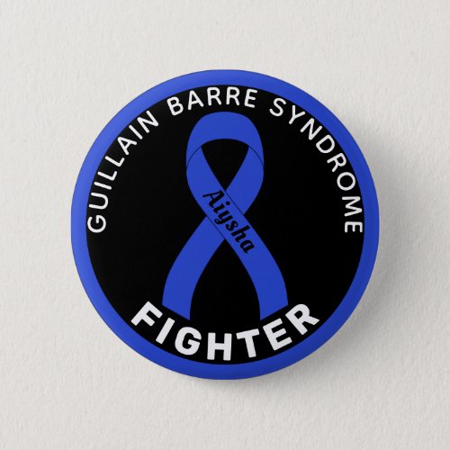 Guillain Barre Syndrome Fighter Ribbon Black Button