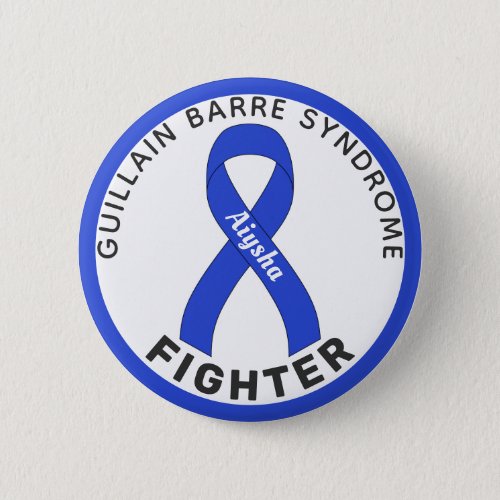 Guillain Barre Syndrome Fighter Ribbon White Button