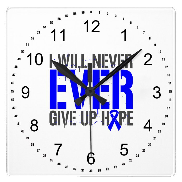 Guillain Barre Syndrome I Will Never Ever Give Up Square Wallclock