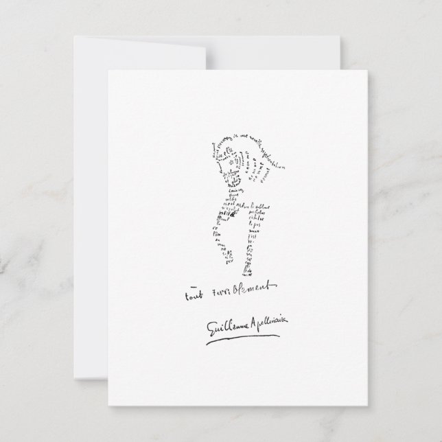 Guillaume Apollinaire, Calligramme Cheval Note Card (Front)