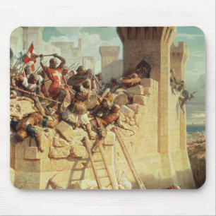 Guillaume de Clermont defending Ptolemais Mouse Pad