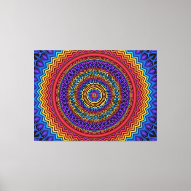 Guilloché Spirograph Wrapped Canvas Print (Front)