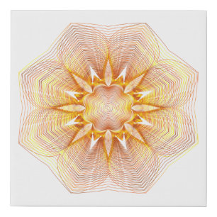Guilloche Star Rosette Faux Canvas Print