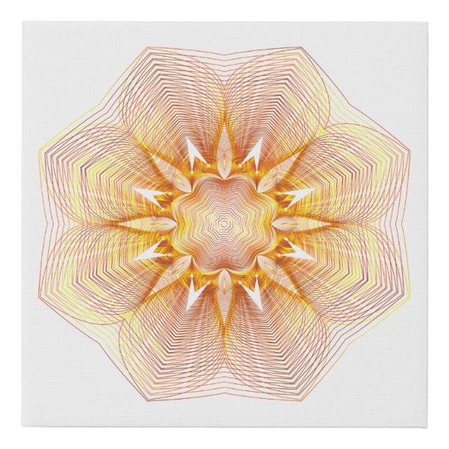 Guilloche Star Rosette Faux Canvas Print (Front)
