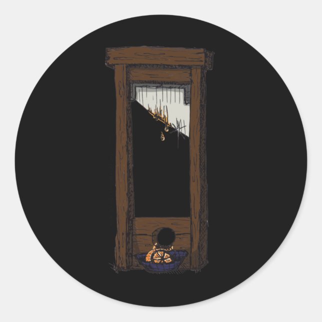 Guillotine Demonstration Ca. 2025 No Background  Classic Round Sticker (Front)
