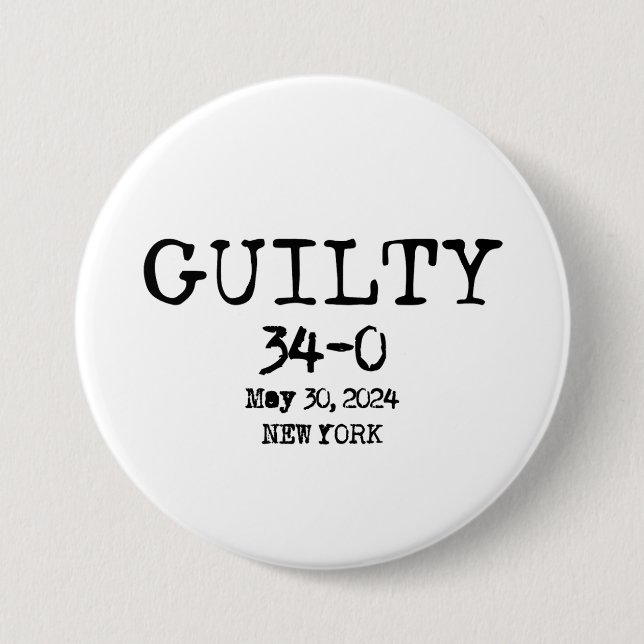 Guilty 34-0 Shirt Button (Front)