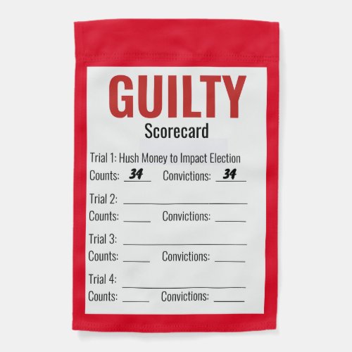 Guilty 34 Times Verdict Scorecard Trump  Garden Flag