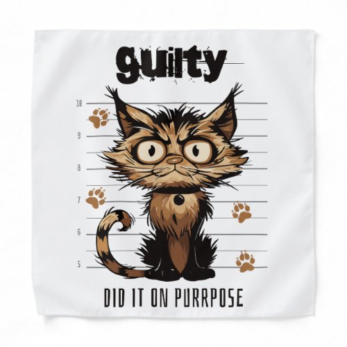 Guilty cat _ did it on purpose graphic bandana