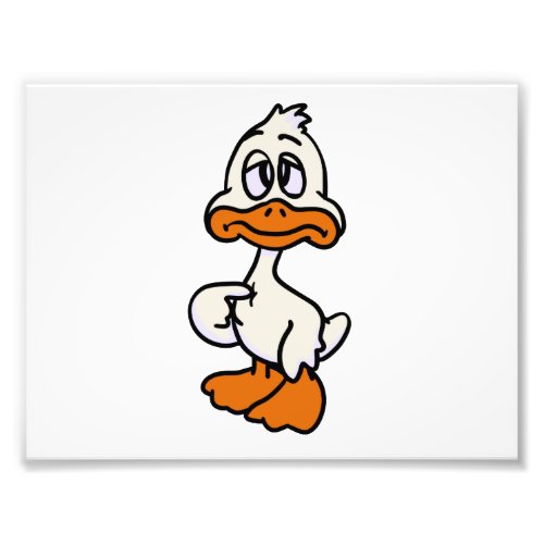 Guilty duck cartoon  choose background color photo print