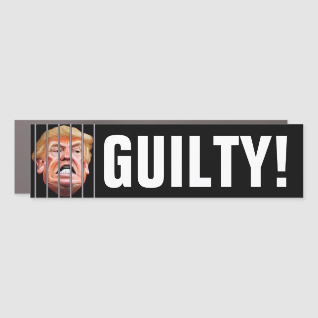 Guilty! Lock Him Up - Anti President Trump Car Magnet (Front)