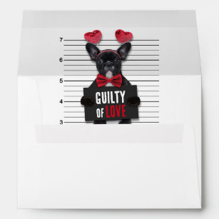 Guilty Love Dog Mugshot Funny Valentine's Day Envelope