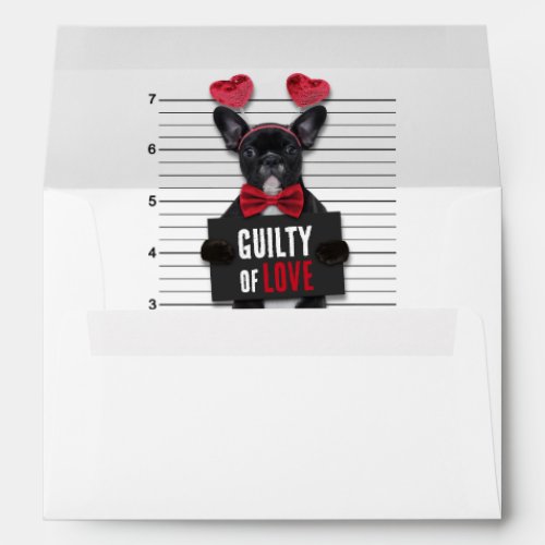 Guilty Love Dog Mugshot Funny Valentines Day Envelope