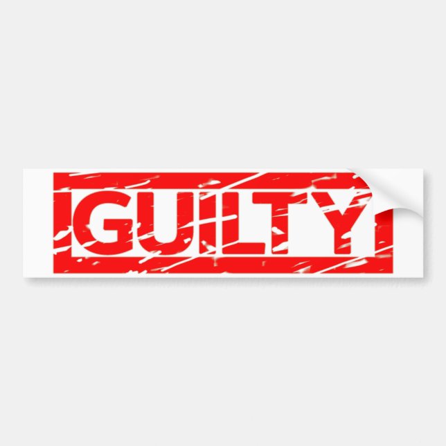 Guilty Stamp Bumper Sticker (Front)