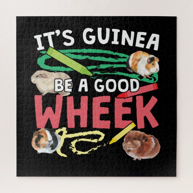 Guinea Be a Good Wheek -Guinea Pig Pun Jigsaw Puzzle (Vertical)