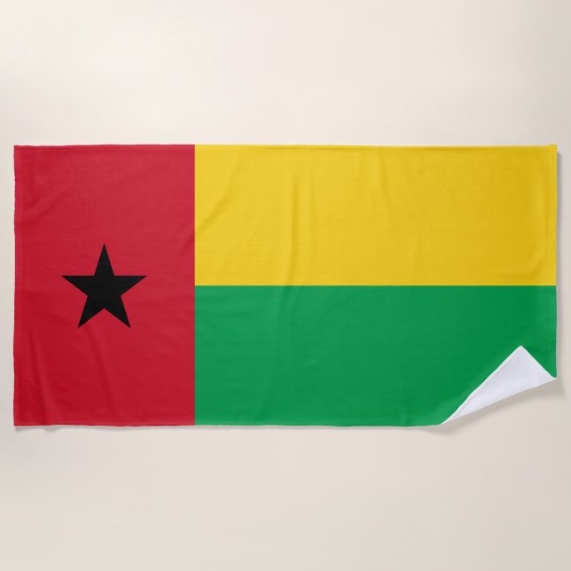Guinea Bissau Flag Beach Towel (Front)