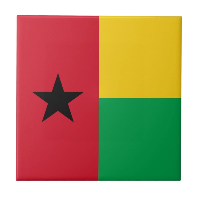 Guinea Bissau Flag Ceramic Tile (Front)