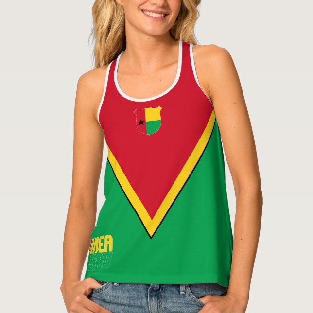 Guinea-Bissau Flag Colors Delightful Patriotic Tank Top (Front)